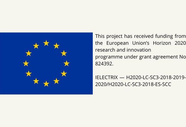 La imagen muestra la bandera de la Unión Europea acompañada de un texto sobre financiación de un proyecto.