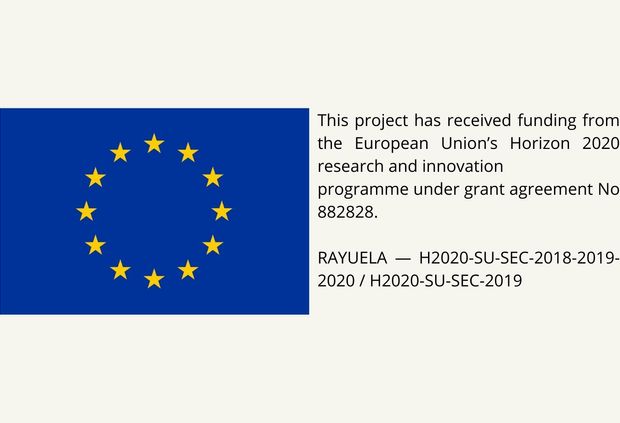 La imagen muestra la bandera de la Unión Europea acompañada de información sobre un proyecto financiado por el programa Horizonte 2020.