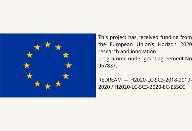 La imagen muestra el logotipo de la Unión Europea junto con información sobre un proyecto financiado por el programa Horizonte 2020.