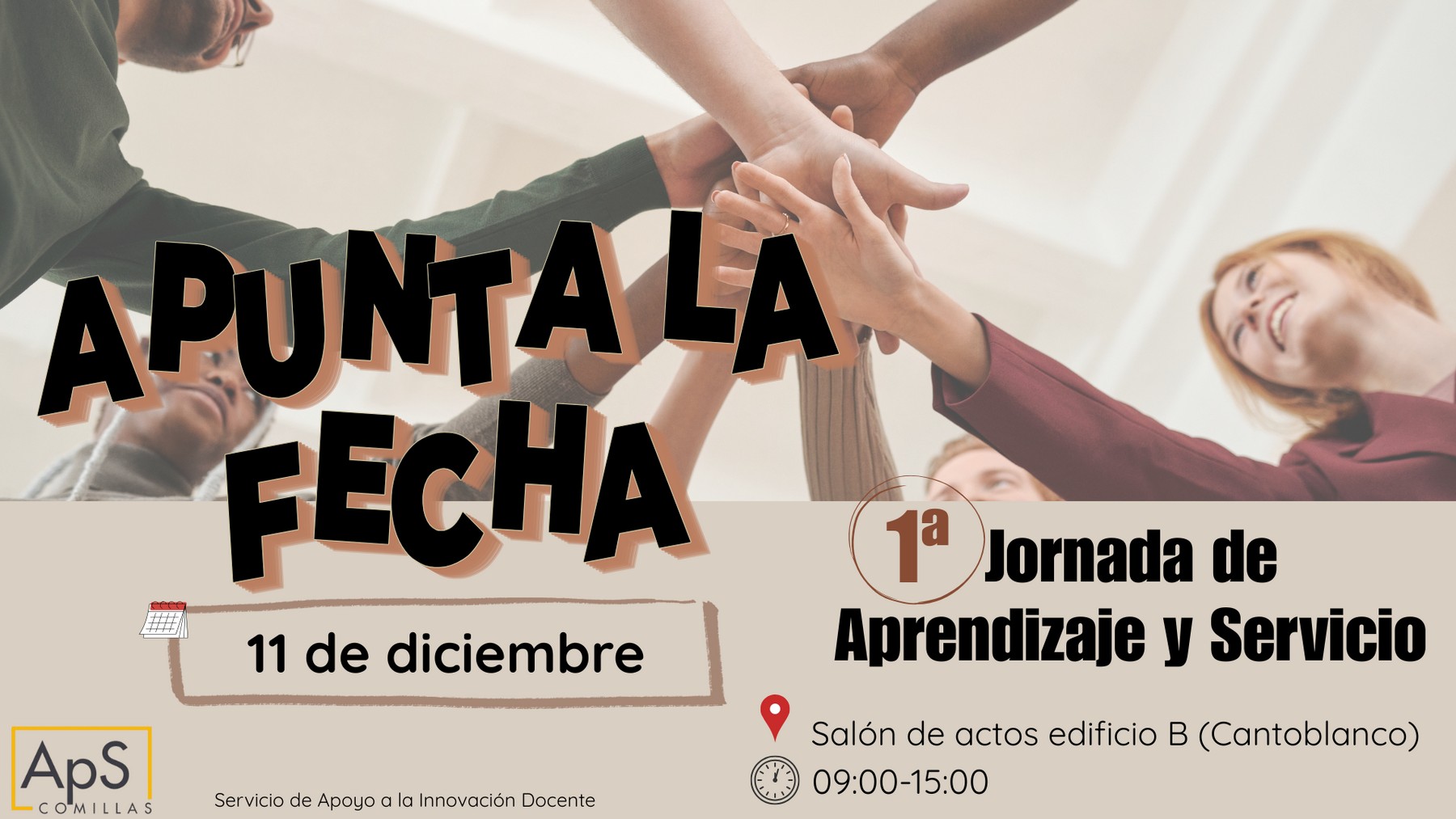 Cartel anunciador de la primera jornada de aprendizaje y servicio que se llevará a cabo el 11 de diciembre.