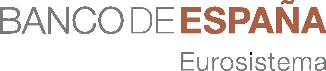 Logo of Banco de España, featuring the text 'Banco de España' and 'Eurosystem' in a serif font.