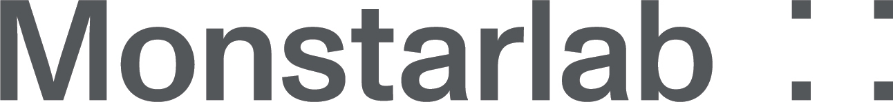 La imagen muestra el logotipo de Monstarlab en un estilo tipográfico moderno.