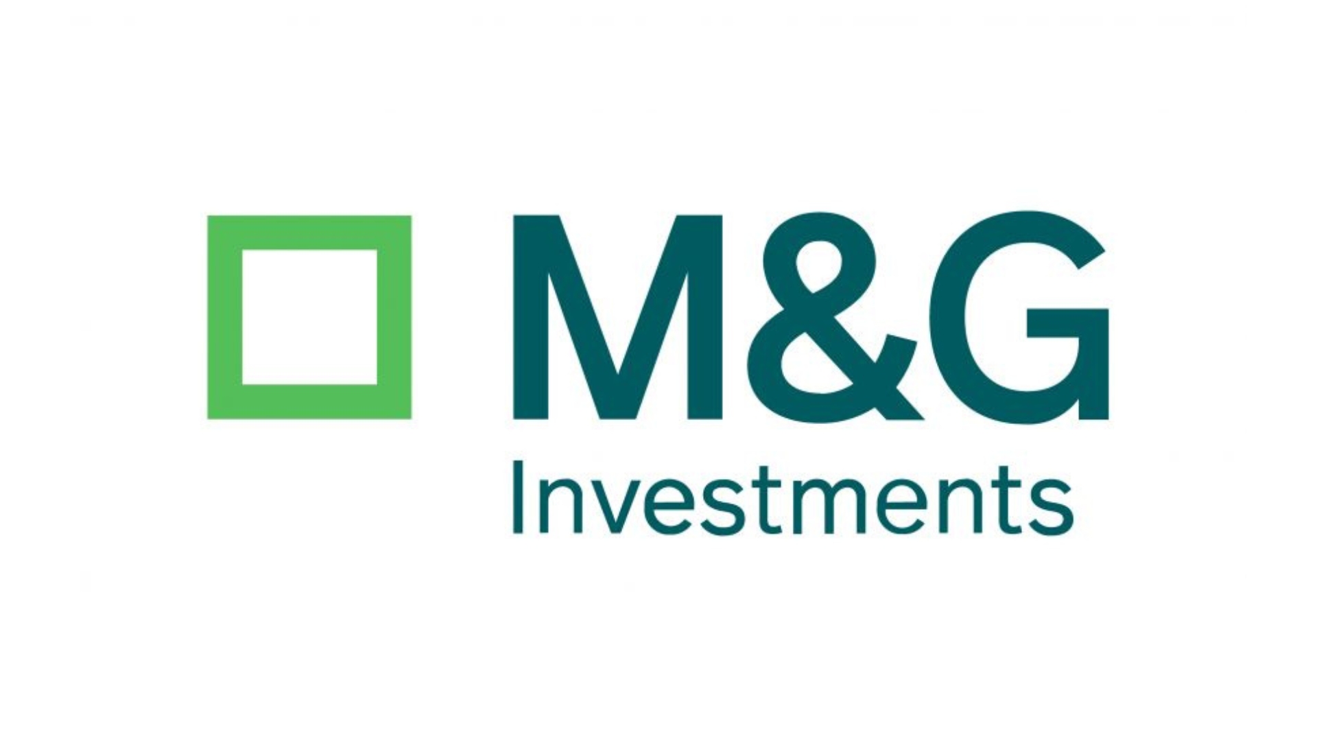 Logo of M&G Investments featuring a green square and text on a white background.