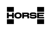 La imagen presenta la palabra 'HORSE' en un diseño de texto en negrita.