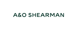 The image displays the text 'A&O SHEARMAN' in green font on a white background.