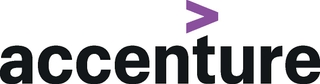 The image displays the logo of Accenture, featuring the word 'accenture' in lowercase black letters and a purple greater-than sign.