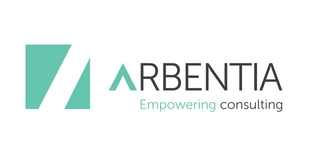 Logo de la empresa Arventia que transmite modernidad y profesionalismo.