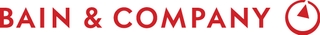 The image displays the logo of Bain & Company, featuring red text and a circular red and white icon.