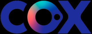El logotipo de una marca con el texto 'COX' en un diseño colorido y moderno.