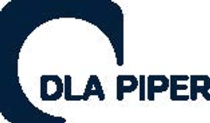 The image shows the logo of DLA Piper, which features bold text and a graphic element.