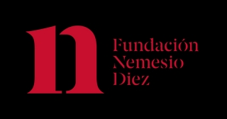 Logo de la Fundación Nemesio Diez en color rojo sobre fondo negro.