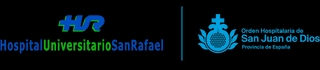 Logotipo del Hospital Universitario San Rafael junto con el emblema de la Orden Hospitalaria de San Juan de Dios.