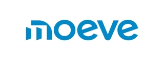 Logotipo de la marca Moeve en color azul.