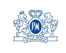 Logotipo de Philip Morris International con dos leones y una corona.