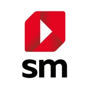 Logotipo de la empresa SM con un diseño moderno y sencillo.