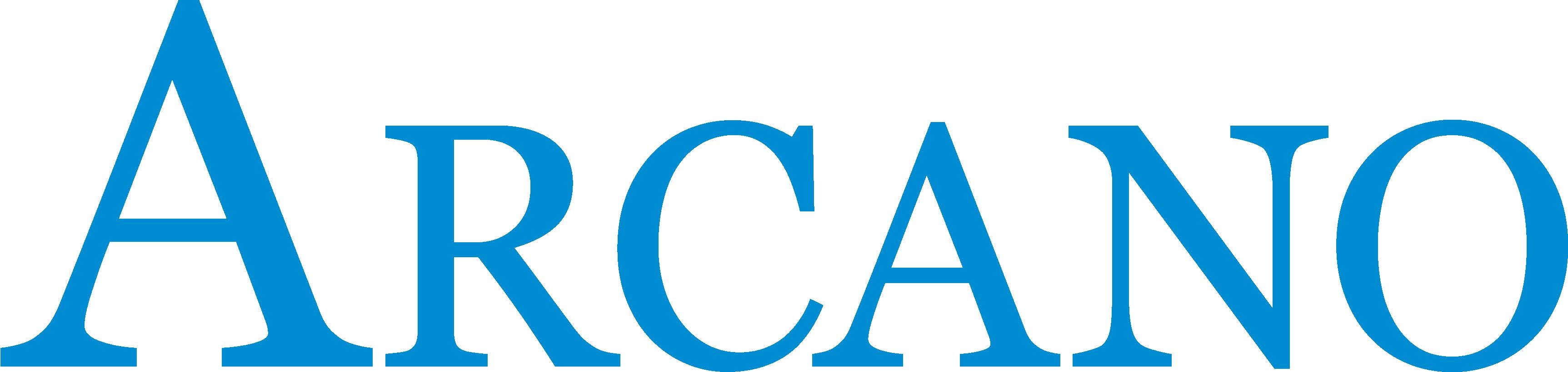 This is an image displaying the word 'ARCANO' in blue uppercase letters.