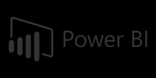Logotipo de Power BI en un fondo negro.