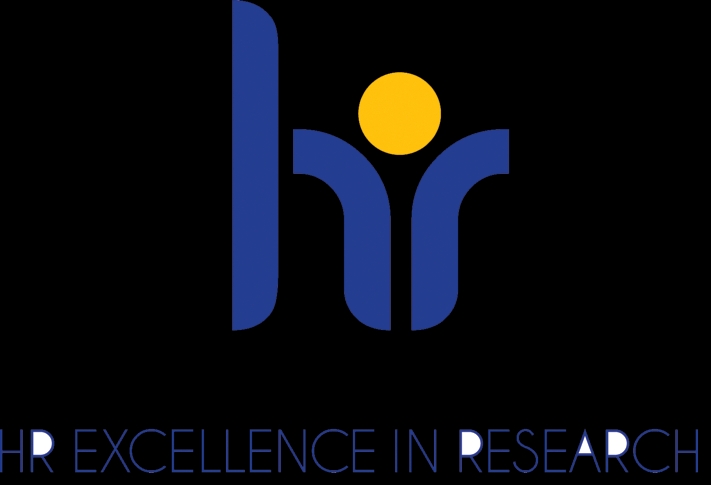 Logo of HR Excellence in Research featuring stylized human figure with the text 'HR Excellence in Research'.