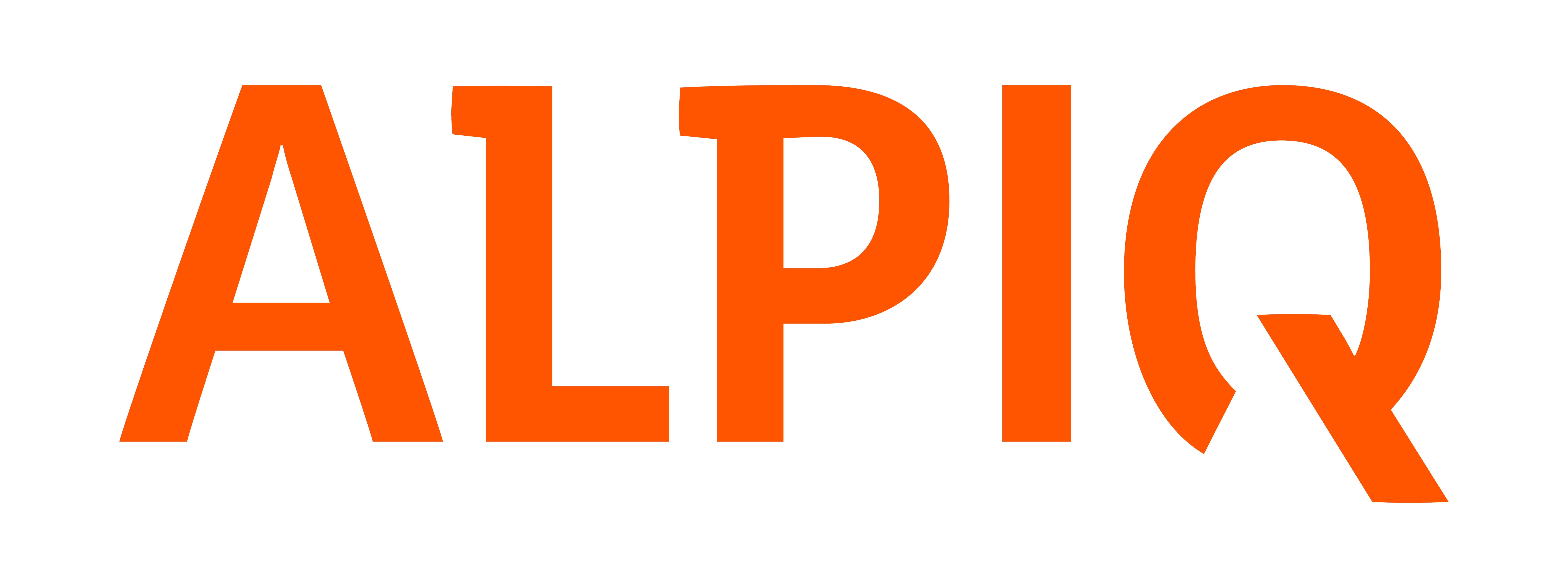 The image features the word 'ALPIQ' in bold orange letters on a white background.