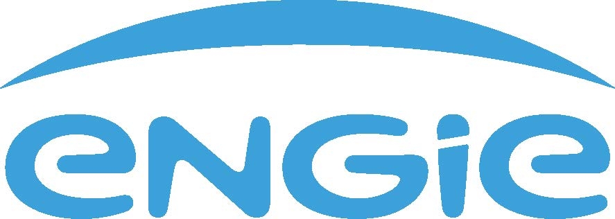 Logo of ENGIE featuring stylized text and an arching line above the text.