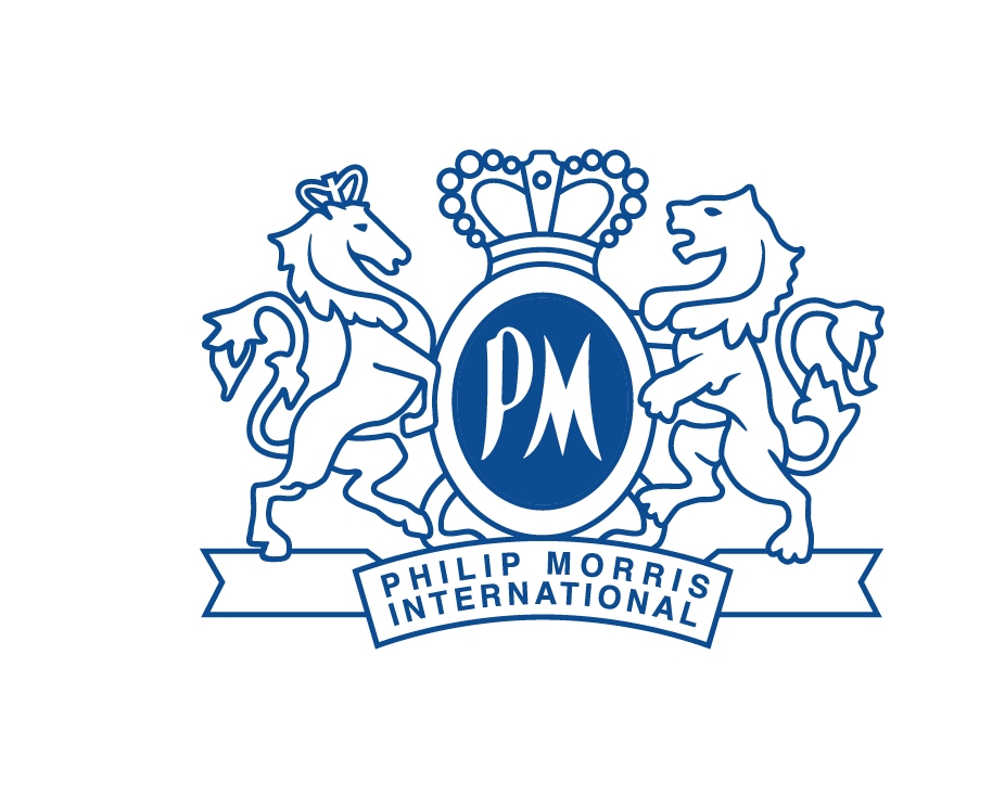 Logotipo de Philip Morris International con dos leones y una corona.