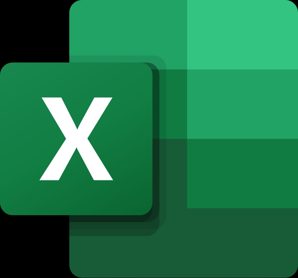 Icono de la aplicación Microsoft Excel en color verde.