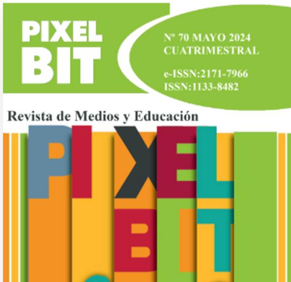 Portada de la revista Pixel Bit, número 70 del mayo de 2024, enfocada en medios y educación.