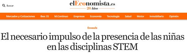 Artículo sobre la importancia de aumentar la presencia de niñas en las disciplinas STEM.