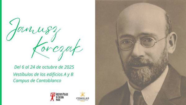 Imagen de un evento académico dedicado a Janusz Korczak con fechas y ubicación especificadas.