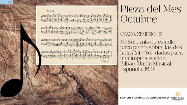 Una pieza musical del mes de octubre que incluye un vals de estudio para piano.