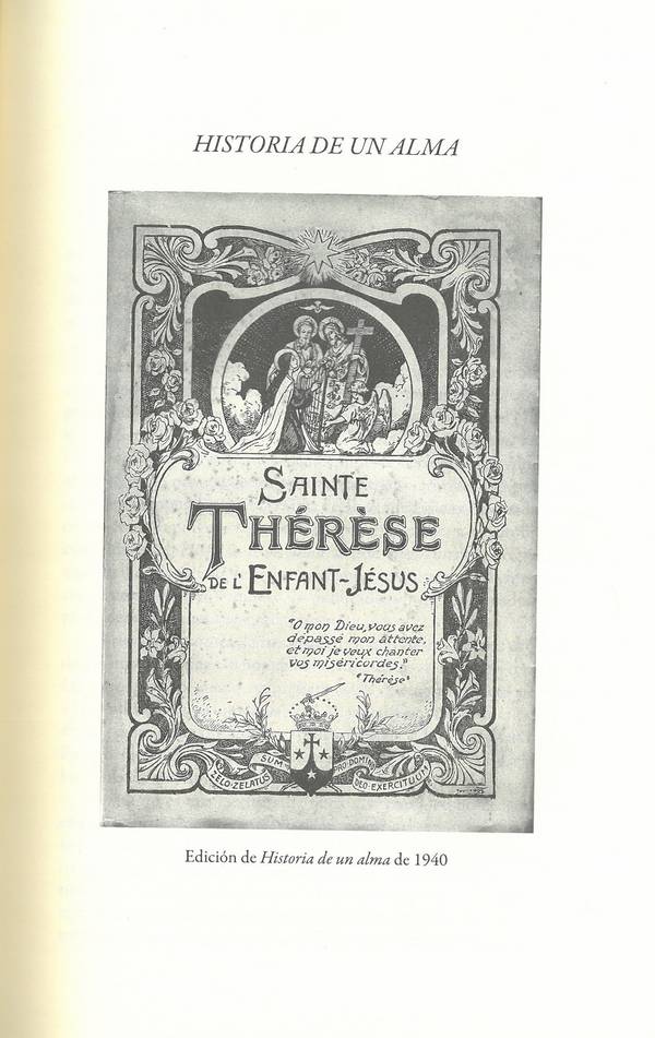La imagen muestra la portada del libro 'Historia de un alma' de Santa Teresa de Lisieux.