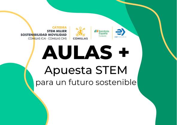 La imagen promueve una iniciativa educativa relacionada con STEM y la sostenibilidad.