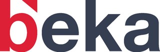 The image features the word 'beka' with a stylized design, using red, white, and black colors.
