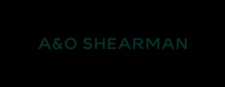 Un logotipo que presenta el texto A&O SHEARMAN en un diseño minimalista.