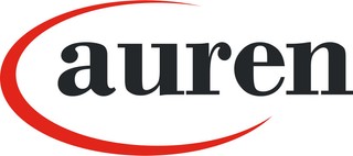 Logotipo de la empresa Auren en colores negro y rojo.