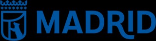 Logotipo de la ciudad de Madrid en color azul.