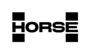 La imagen presenta la palabra 'HORSE' en un diseño de texto en negrita.
