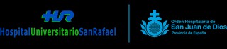 Logotipo del Hospital Universitario San Rafael junto con el emblema de la Orden Hospitalaria de San Juan de Dios.