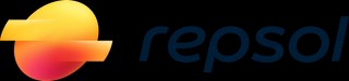 Logo de la empresa Repsol con un diseño moderno y colores vibrantes.