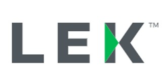 El logo de la empresa LEK con un diseño sencillo y moderno.