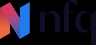 El logotipo de NFQ presenta una combinación de colores vibrantes y un diseño moderno.