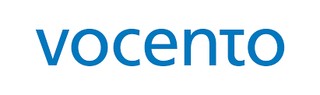 Logo de la empresa Vocento en color azul.